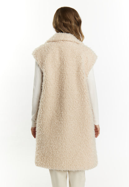 DreiMaster Vintage women's long vest made of imitation fur