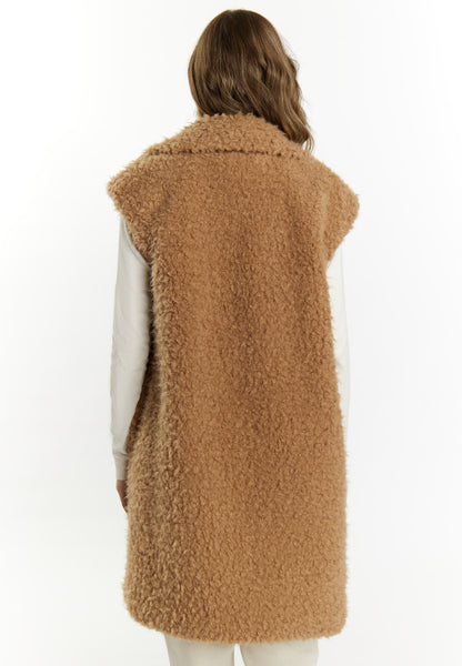 DreiMaster Vintage women's long vest made of imitation fur