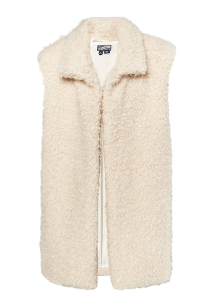 DreiMaster Vintage women's long vest made of imitation fur