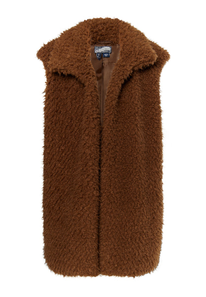 DreiMaster Vintage women's long vest made of imitation fur