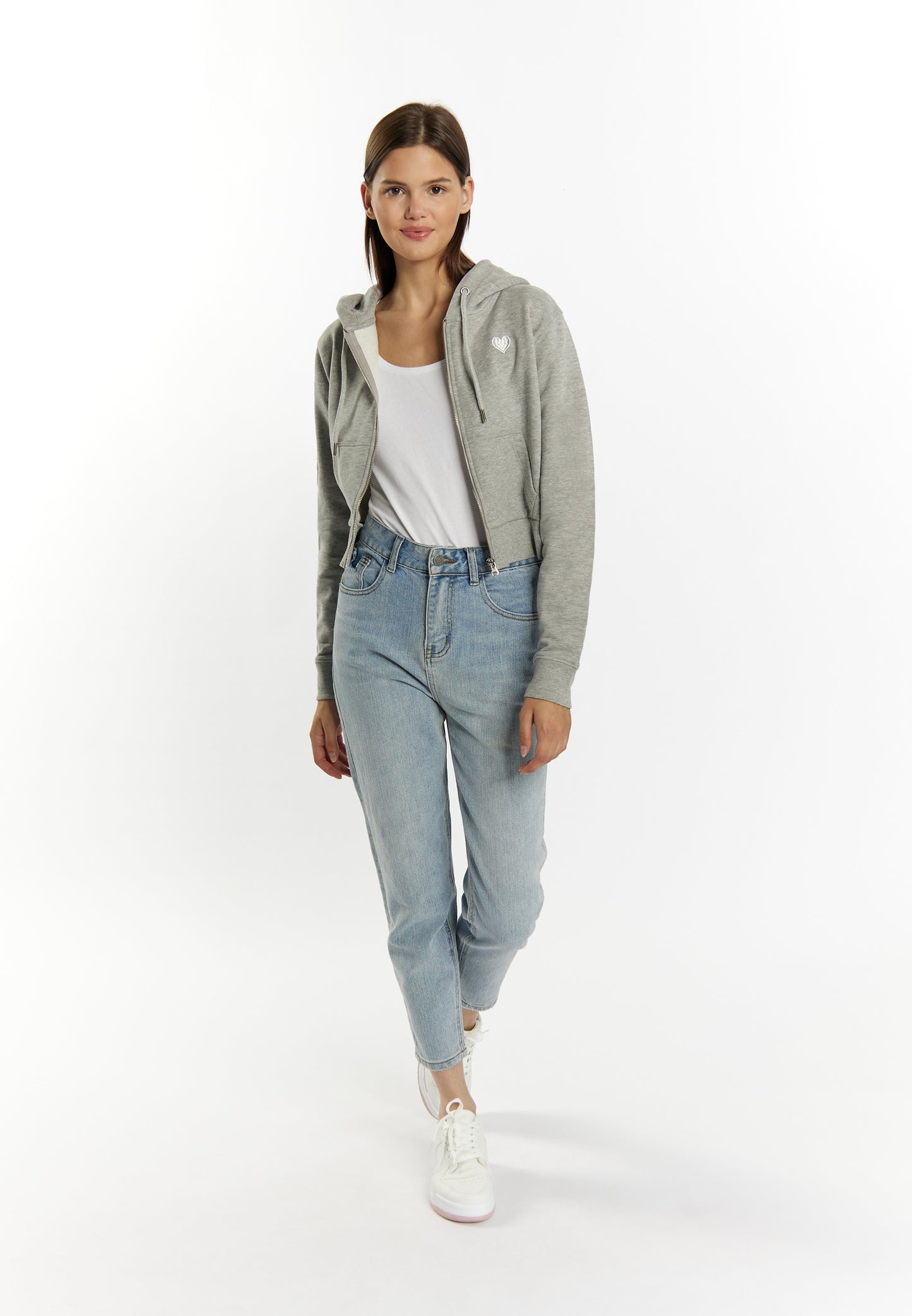 myMo women's cropped zip hoodie