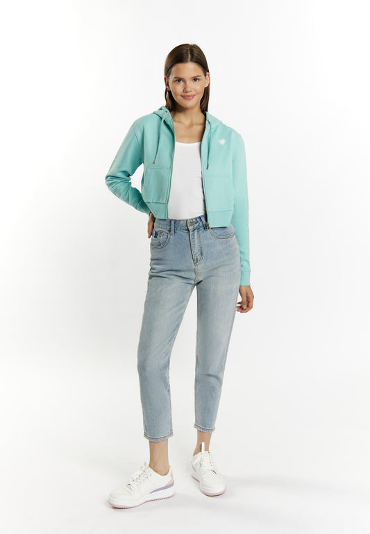 myMo women's cropped zip hoodie