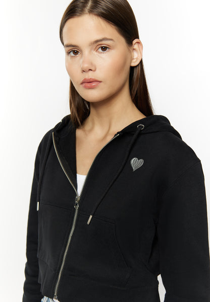 myMo women's cropped zip hoodie