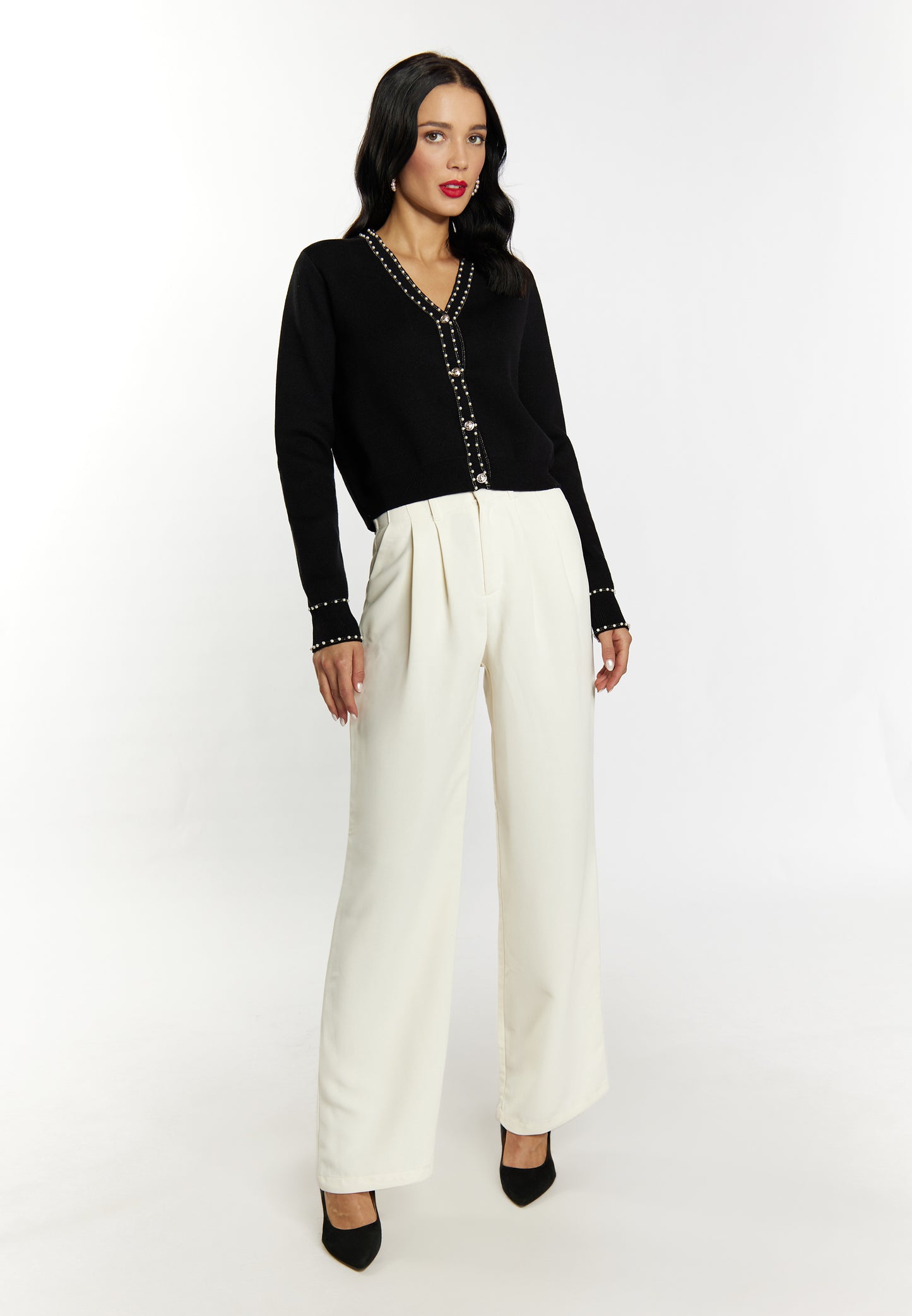 faina women's cardigan with pearl