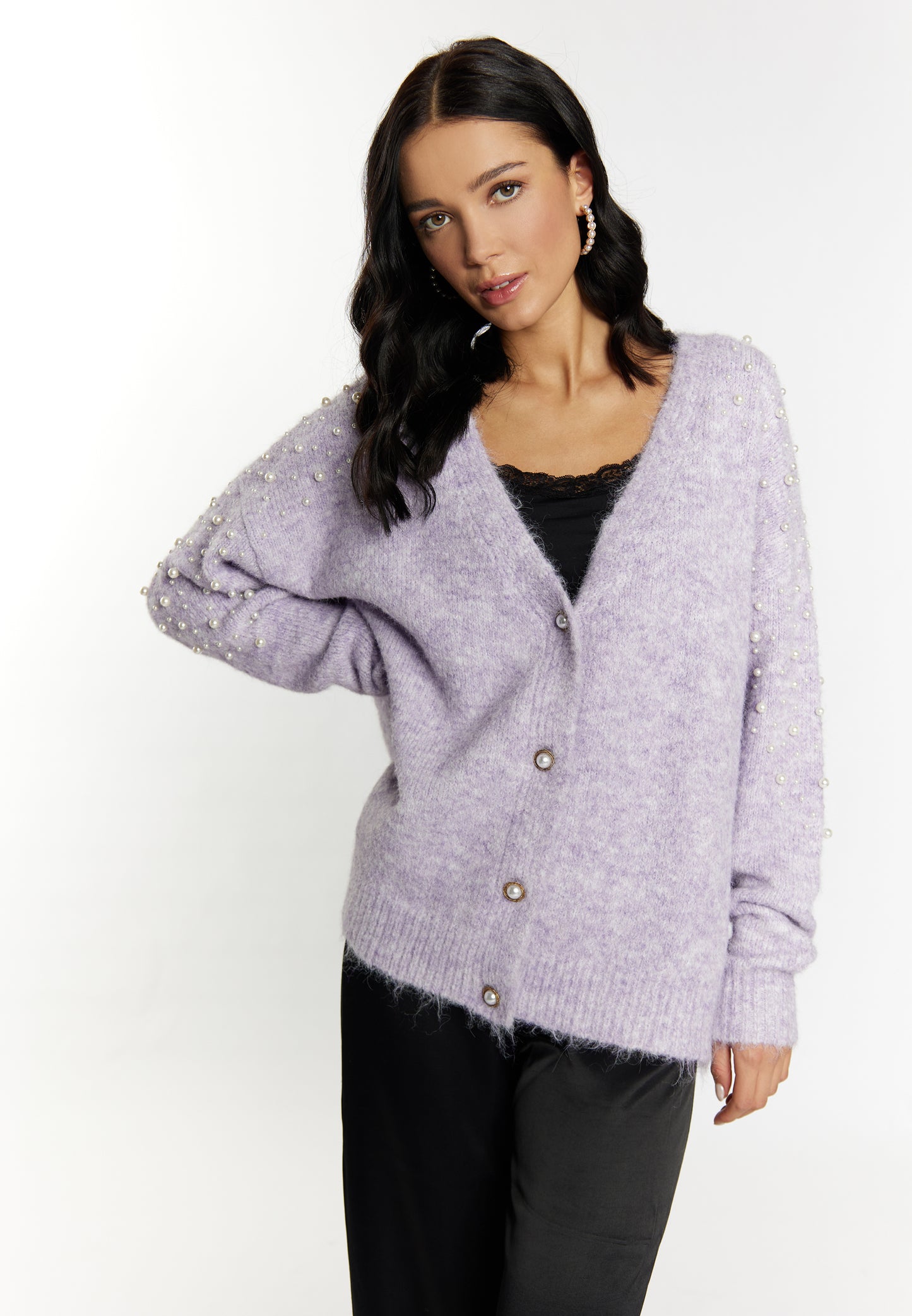 faina women's cardigan with pearl