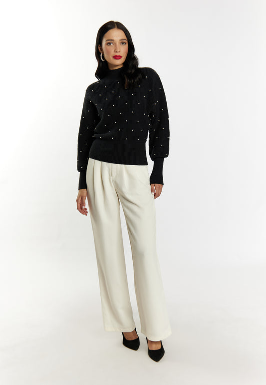 faina women's knitted sweater with pearl