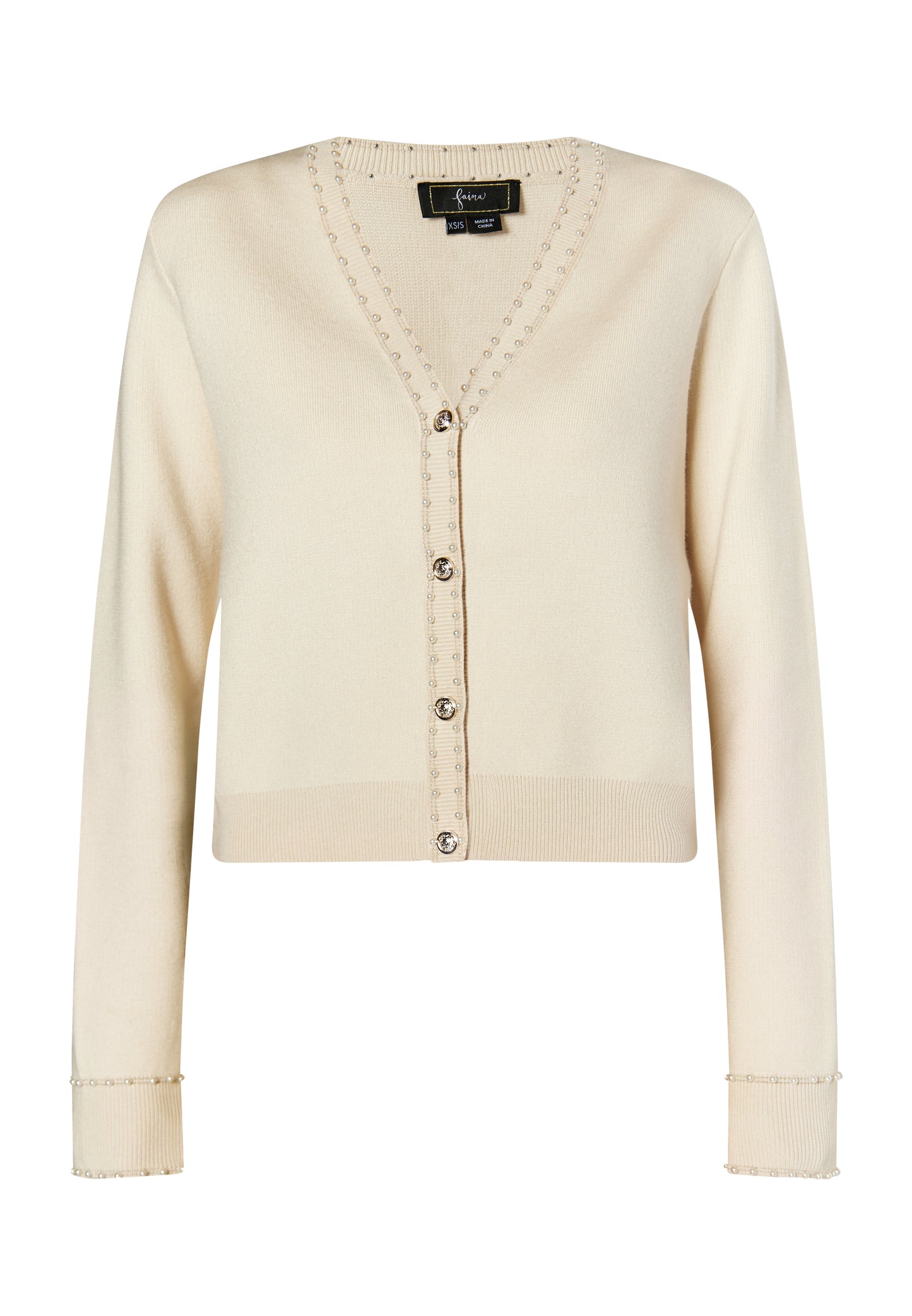 faina women's cardigan with pearl