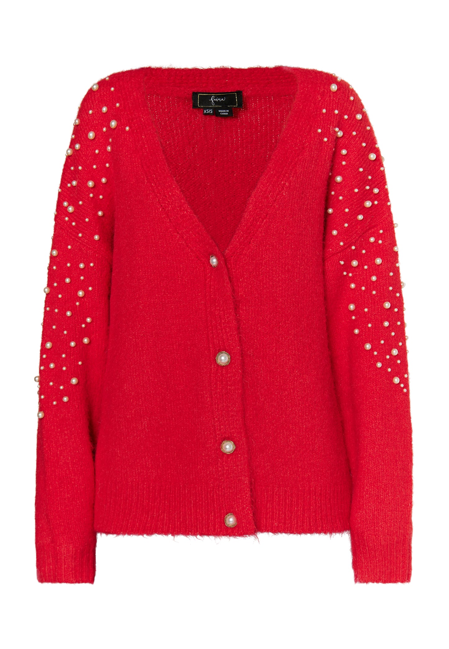 faina women's cardigan with pearl
