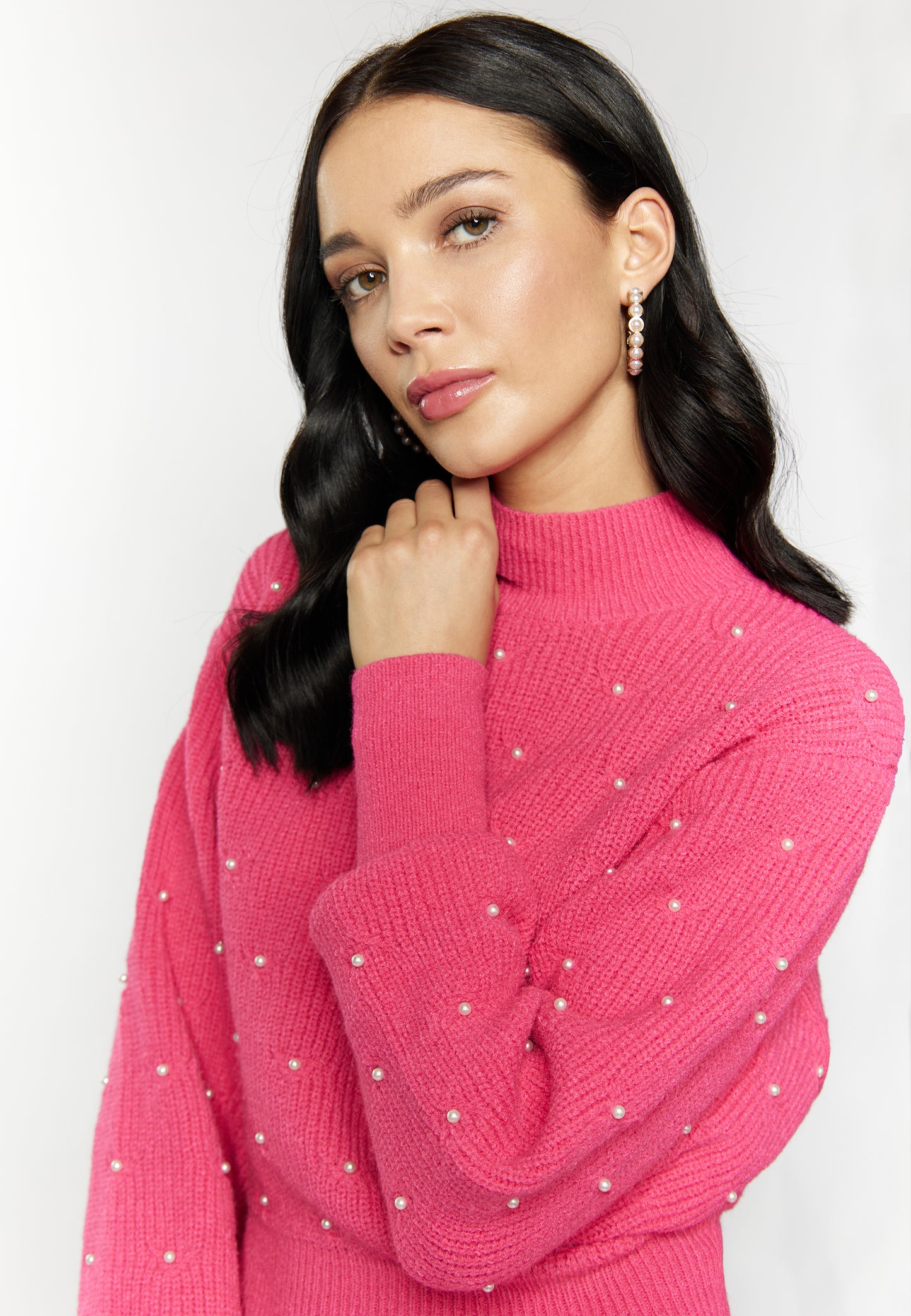 faina women's knitted sweater with pearl