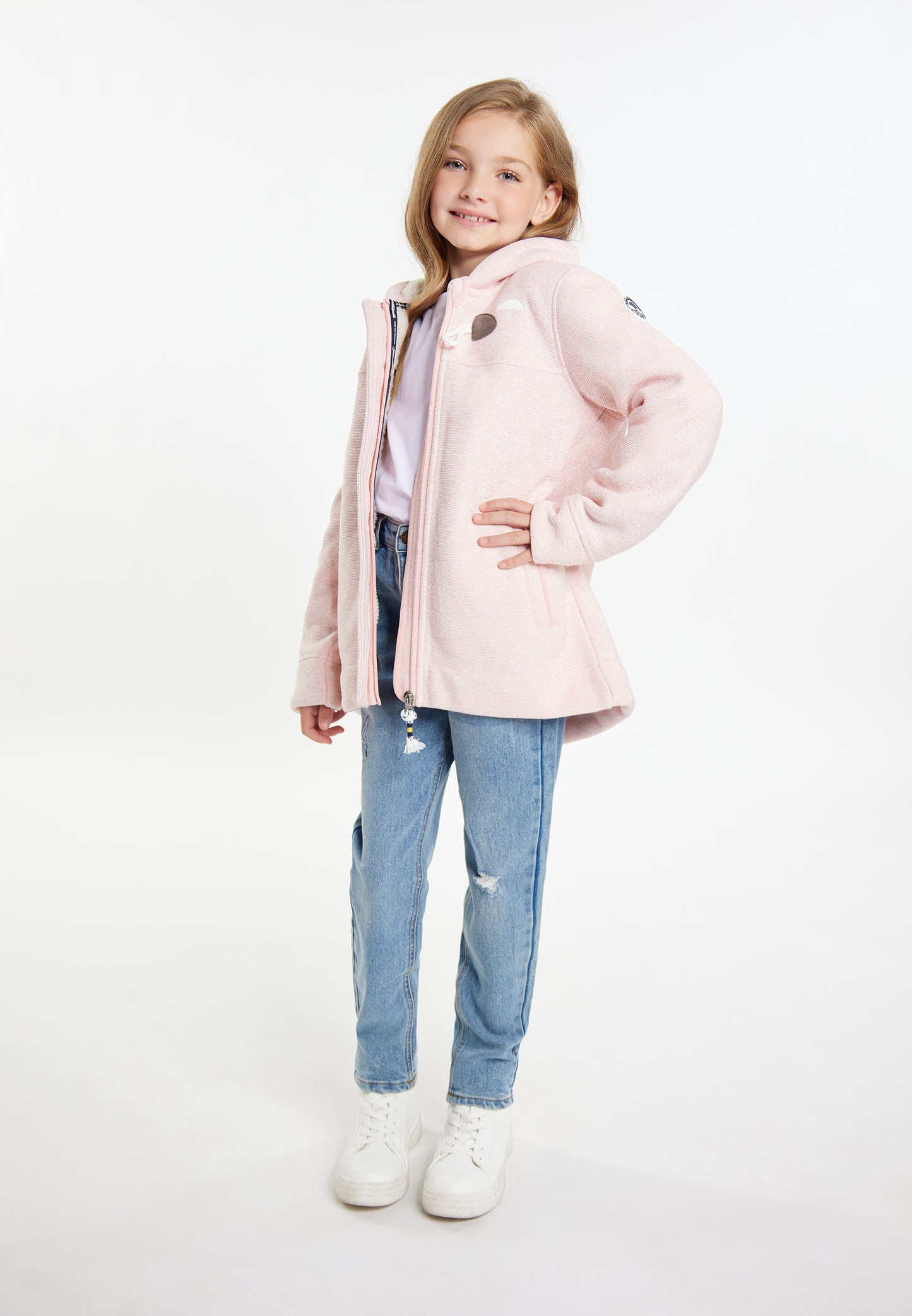 Schmuddelwedda girl's knitted fleece uffle coat
