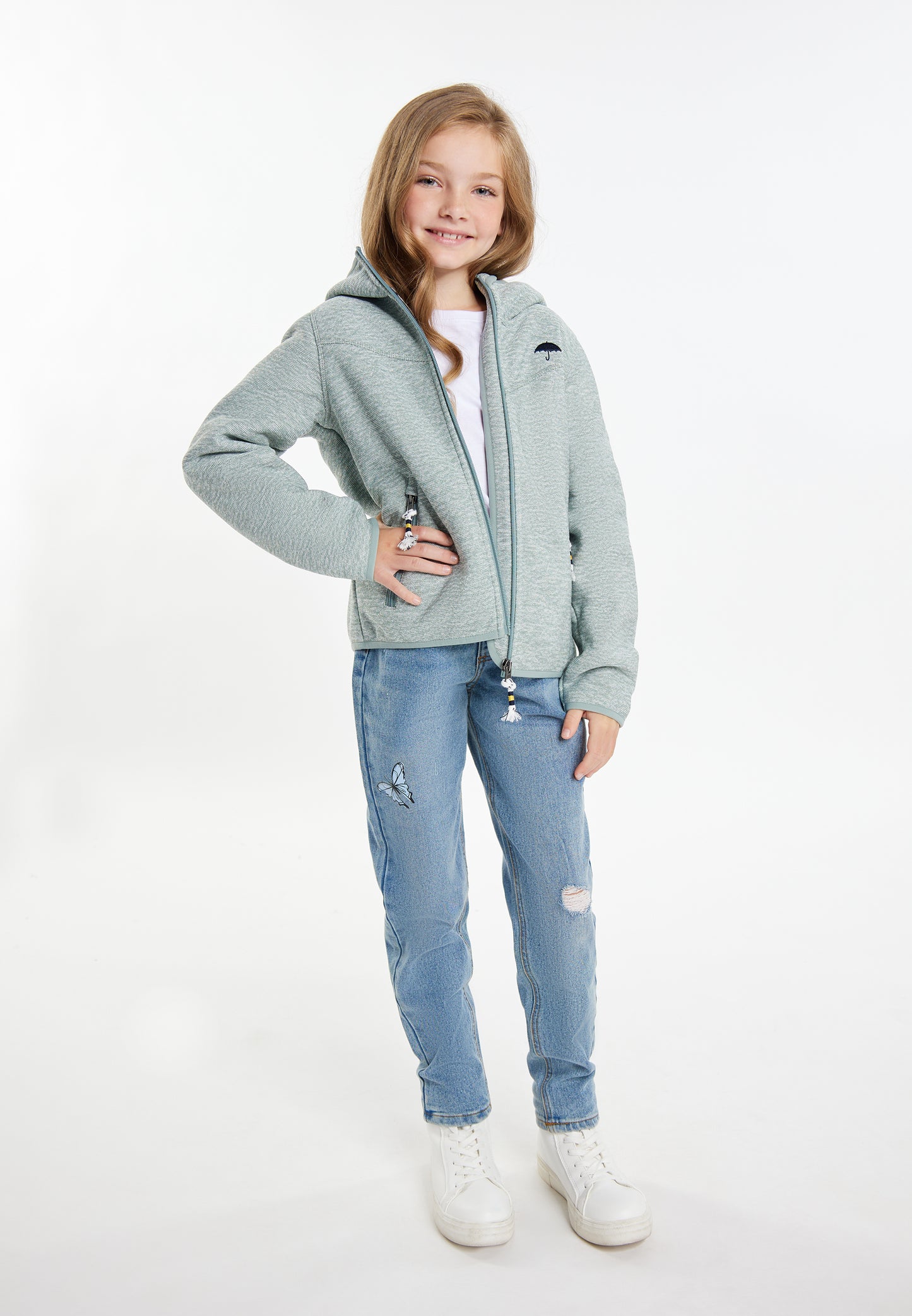 Schmuddelwedda girl's knitted fleece blouson jacket with teddy lining