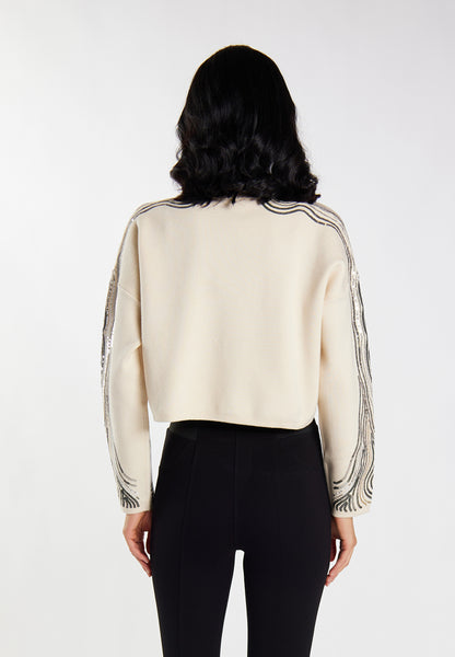 faina women's knitted sweater with sequin