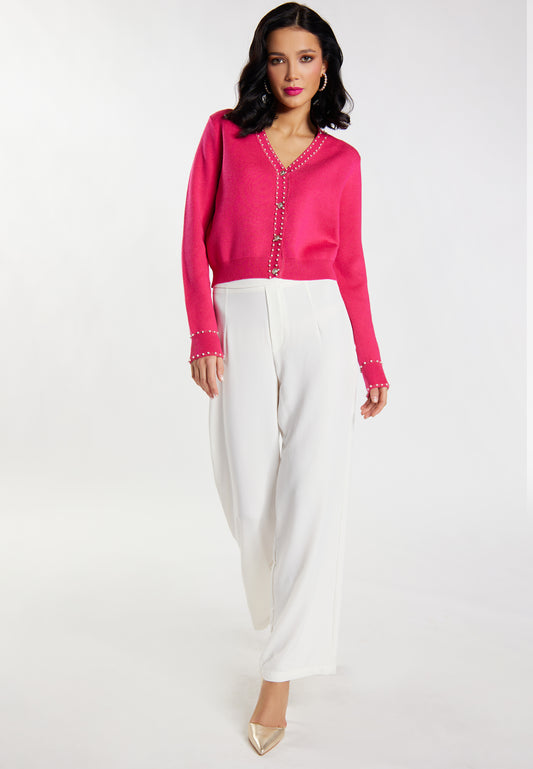 faina women's cardigan with pearl