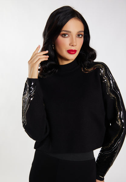 faina women's knitted sweater with sequin