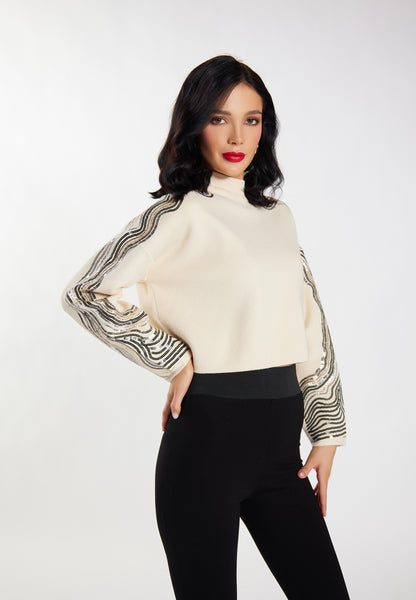 faina women's knitted sweater with sequin
