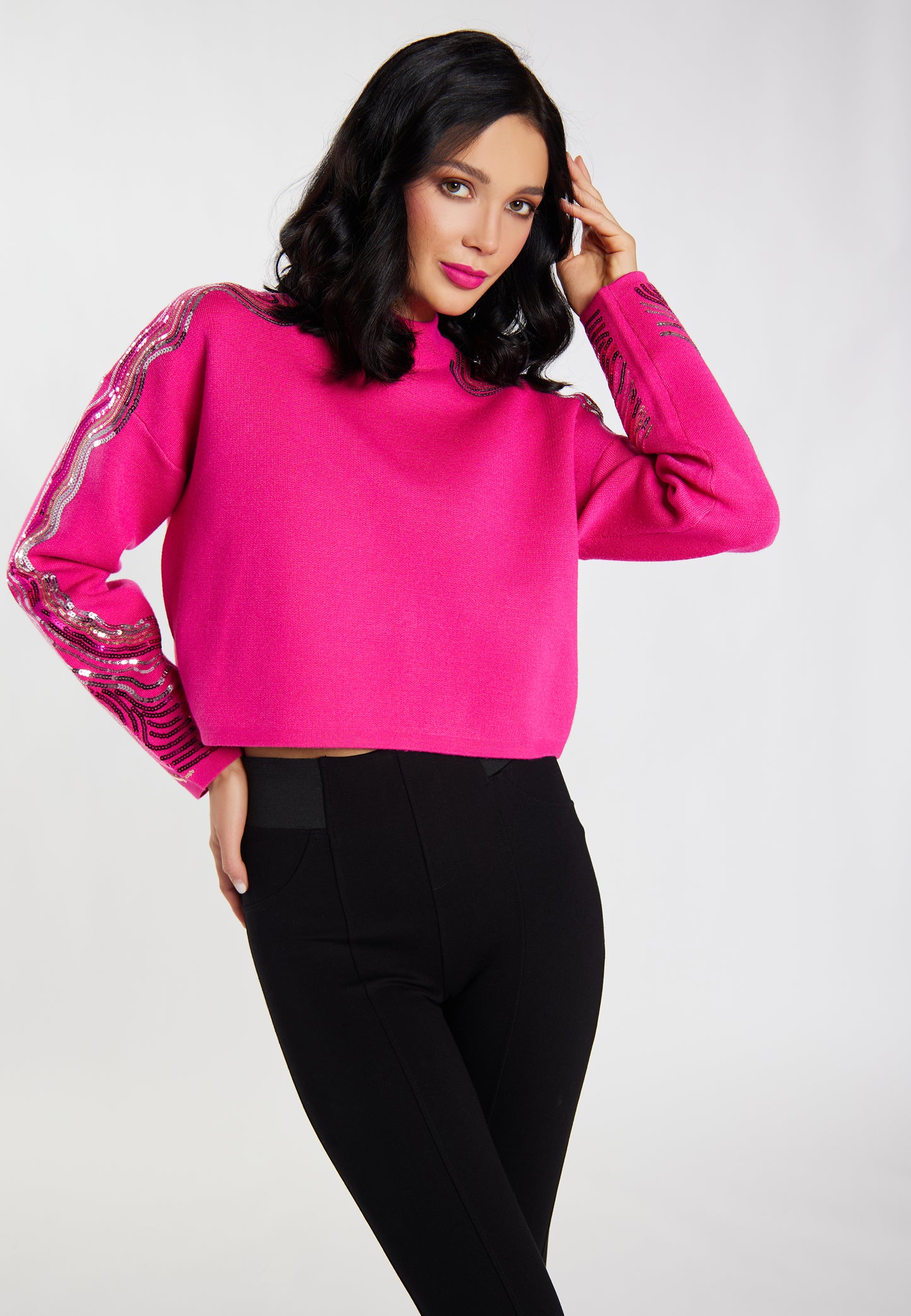 faina women's knitted sweater with sequin