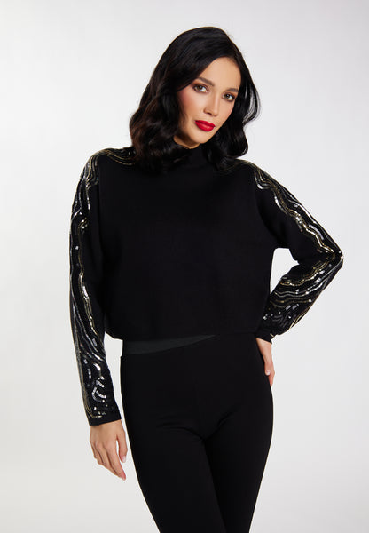 faina women's knitted sweater with sequin