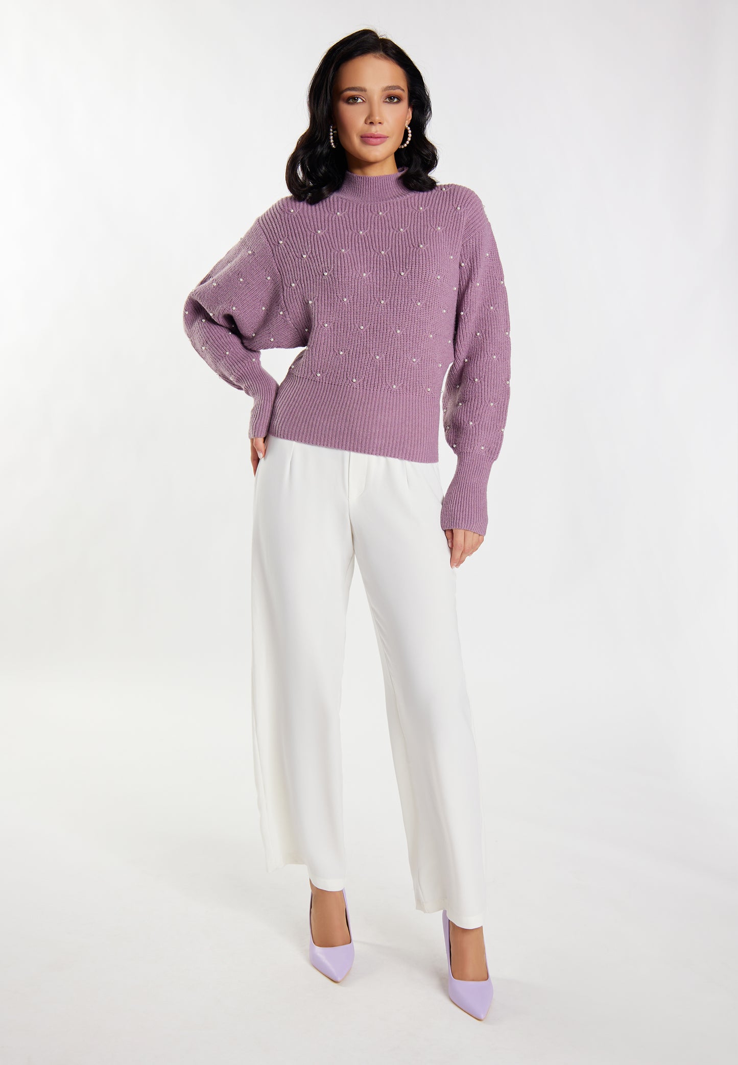 faina women's knitted sweater with pearl