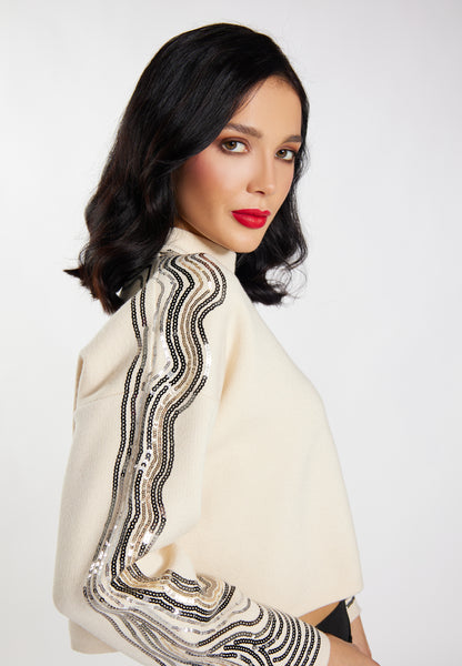faina women's knitted sweater with sequin
