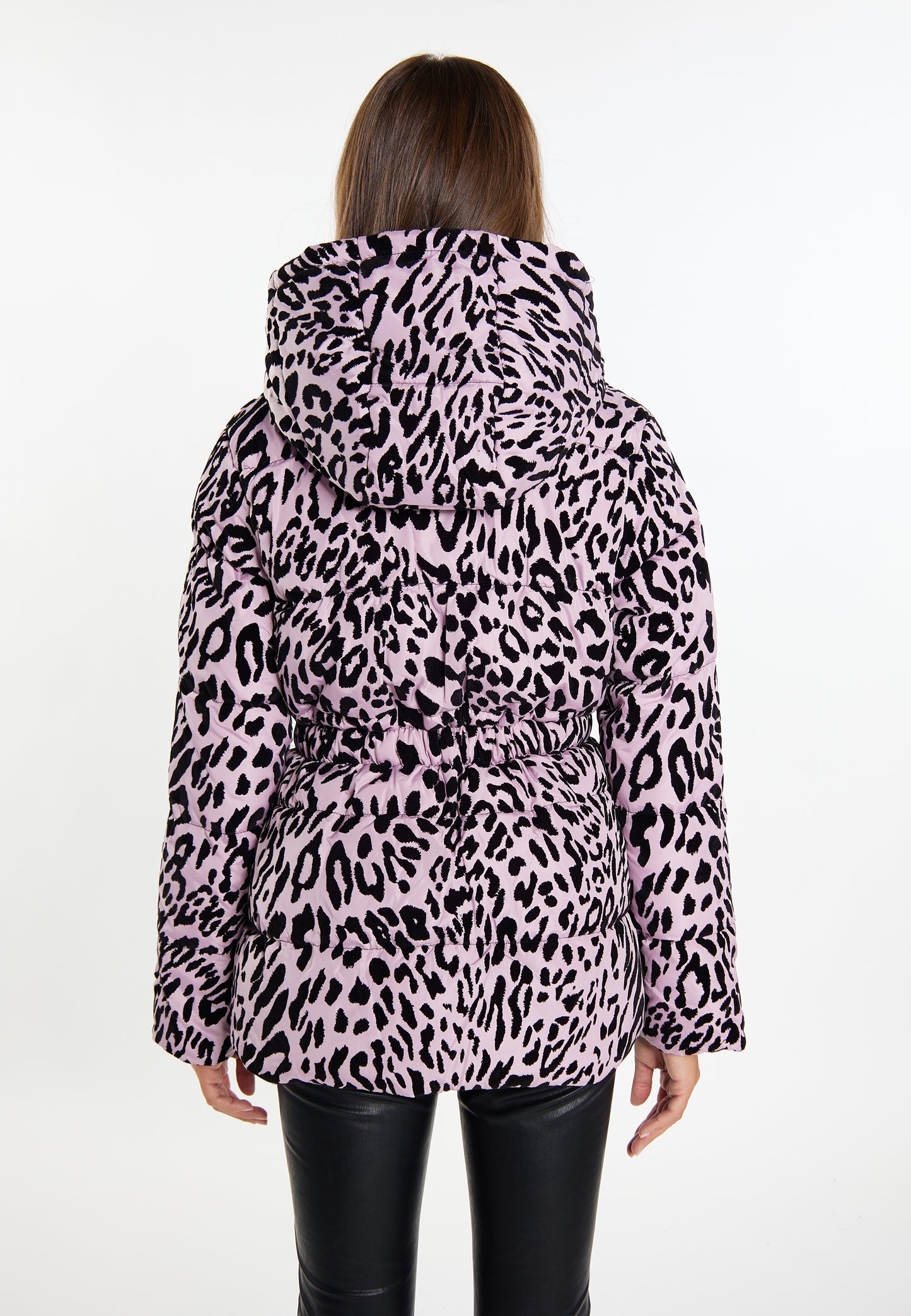 faina women's quilted jacket with leopard print