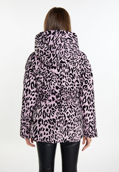 faina women's quilted jacket with leopard print