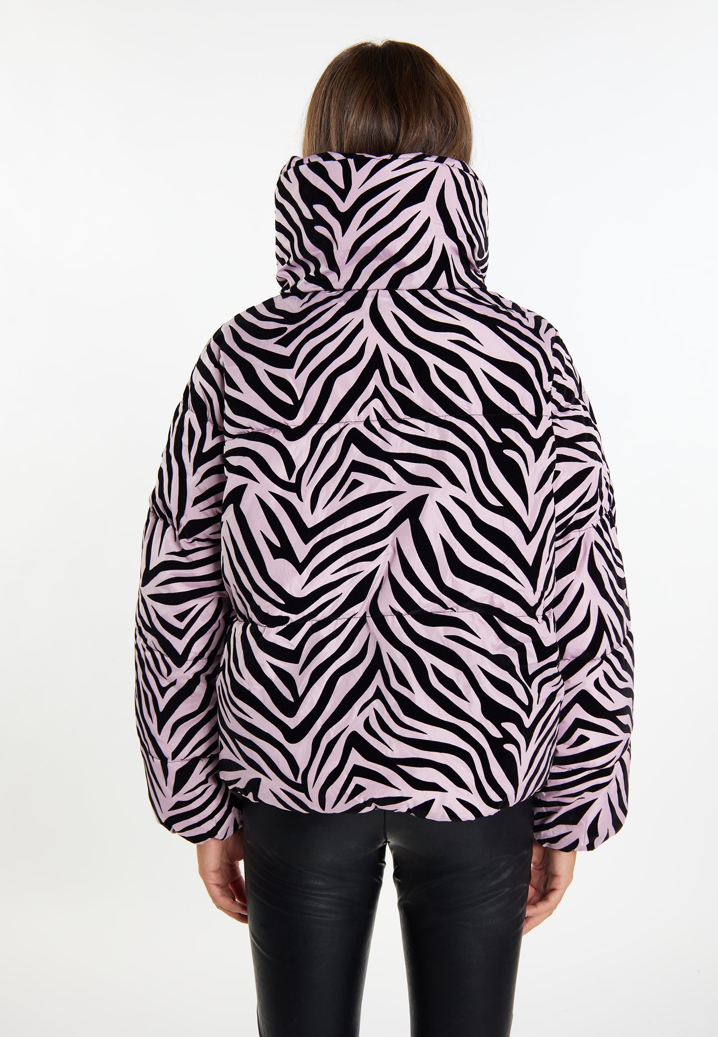 faina women's zebra print quilted jacket