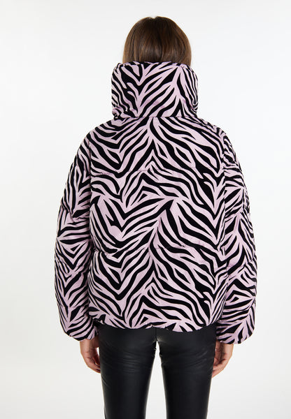 faina women's zebra print quilted jacket
