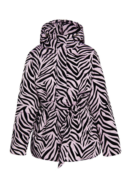 faina women's zebra print quilted jacket