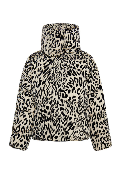 faina women's quilted jacket with leopard print