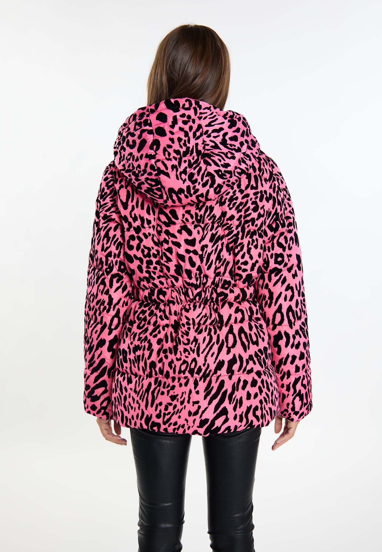 faina women's quilted jacket with leopard print