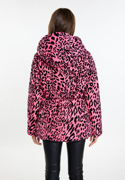 faina women's quilted jacket with leopard print