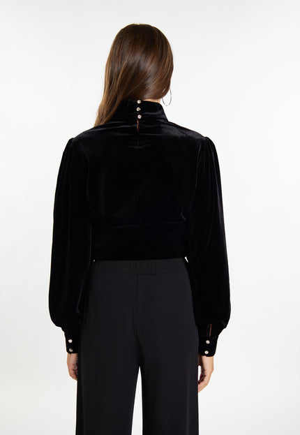 faina Women's Stretch Velvet Blouse