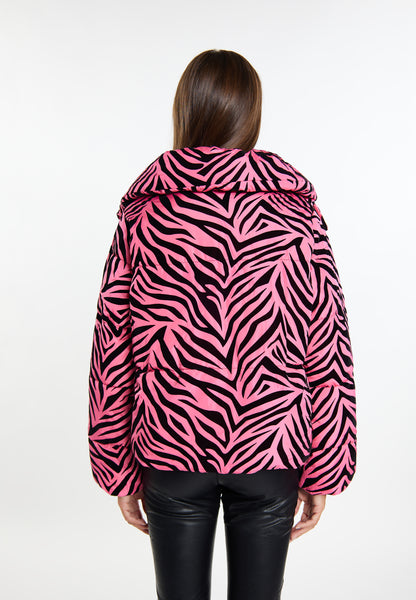 faina women's zebra print quilted jacket