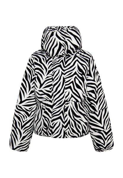 faina women's zebra print quilted jacket