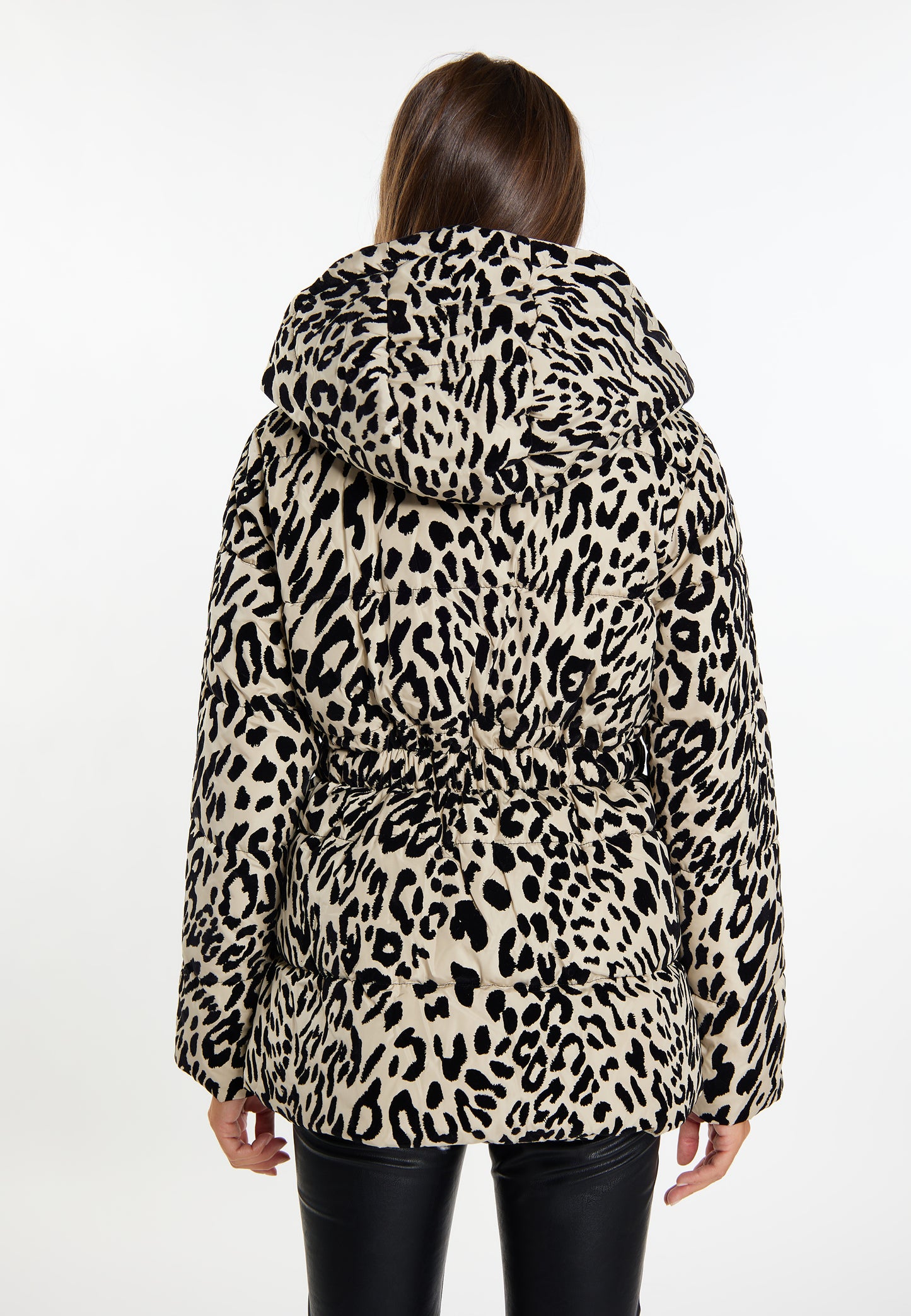 faina women's quilted jacket with leopard print