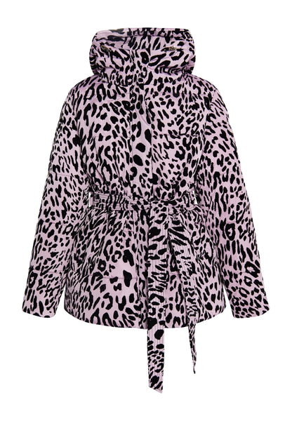 faina women's quilted jacket with leopard print