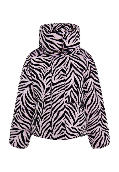 faina women's zebra print quilted jacket