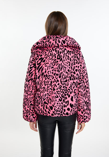 faina women's quilted jacket with leopard print