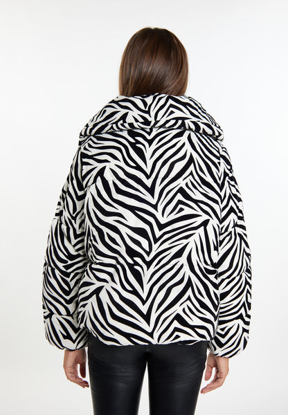 faina women's zebra print quilted jacket
