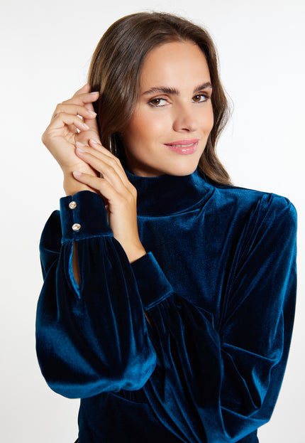 faina Women's Stretch Velvet Blouse