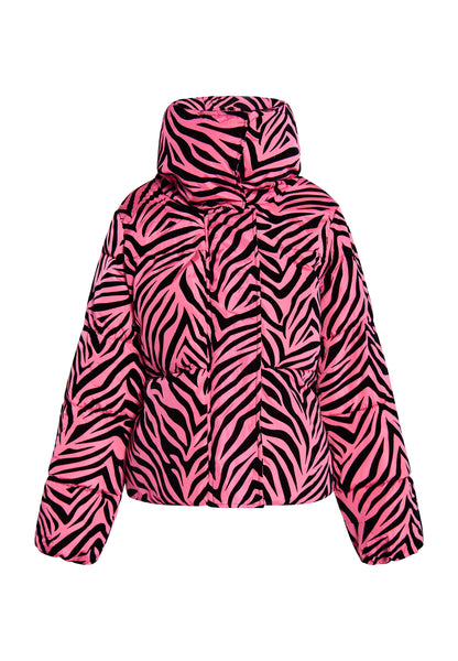 faina women's zebra print quilted jacket