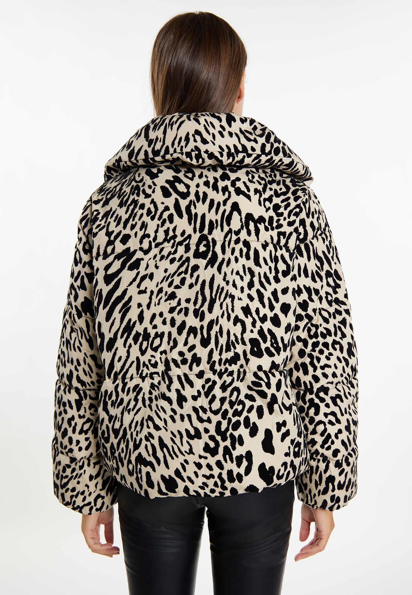 faina women's quilted jacket with leopard print