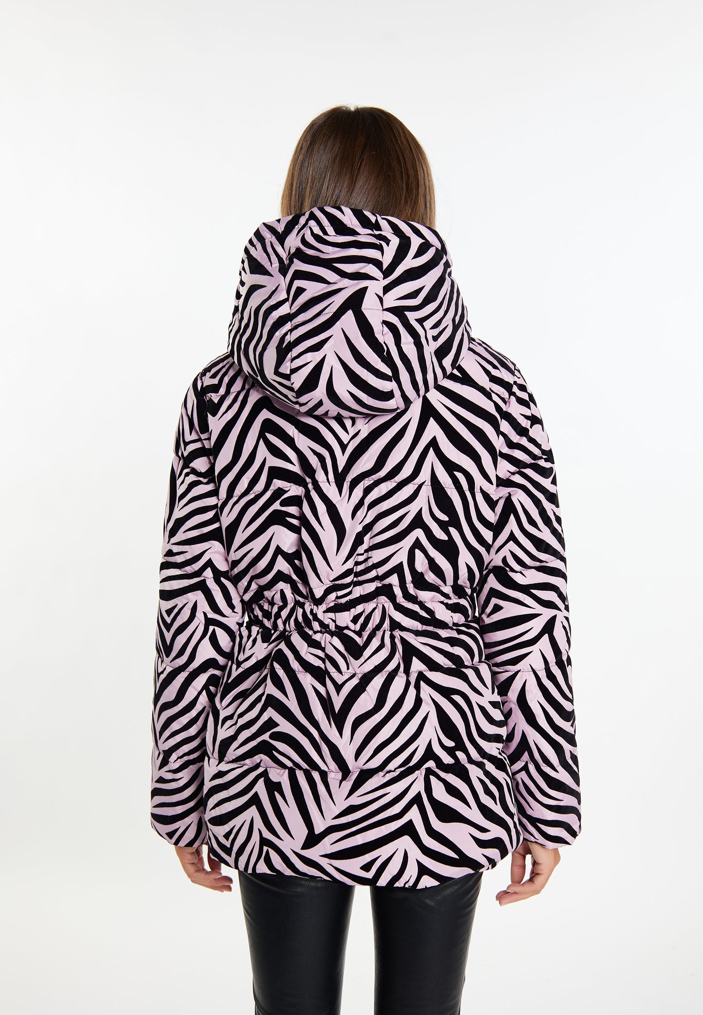 faina women's zebra print quilted jacket