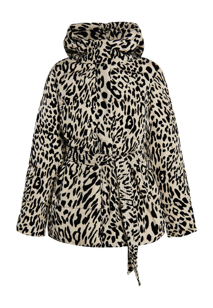 faina women's quilted jacket with leopard print