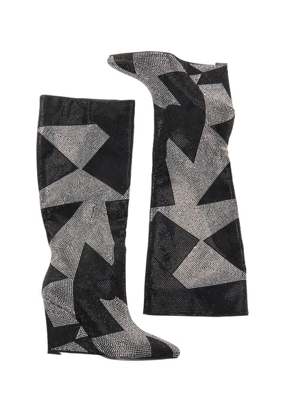 faina women's boots with rhinestone Trim
