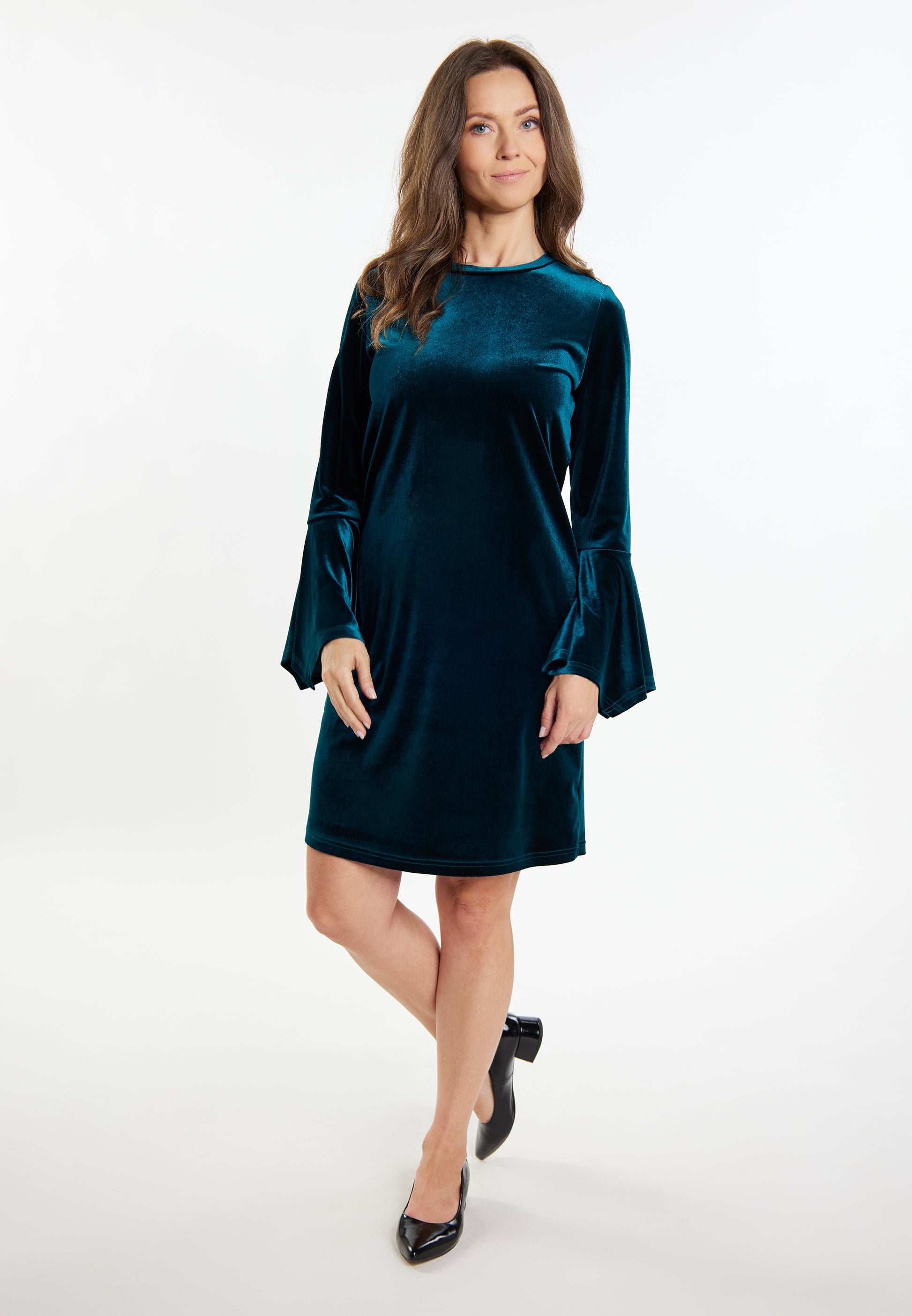 usha damska sukienka mini aksamitna