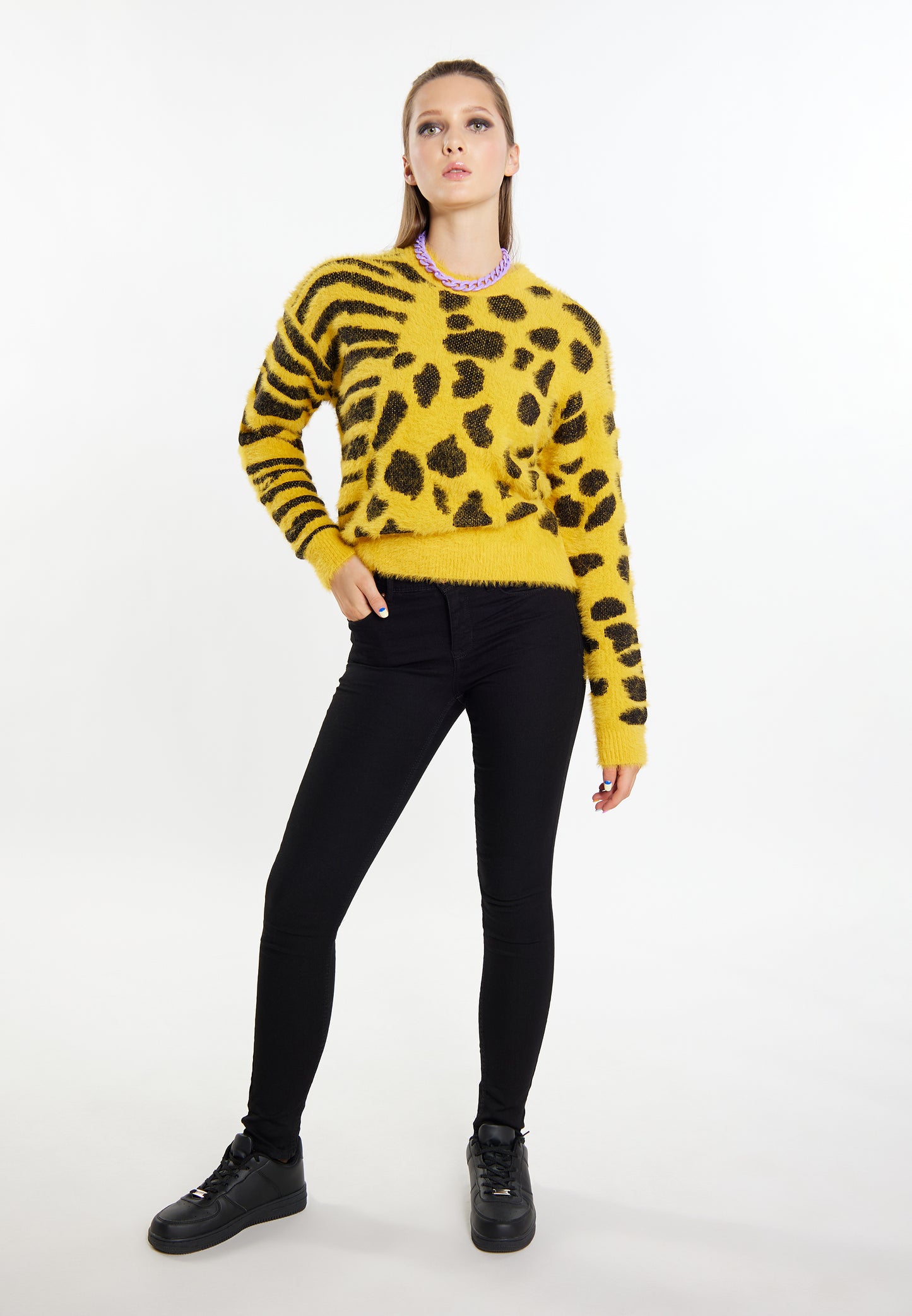 myMo ROCKS damski sweter z dzianiny