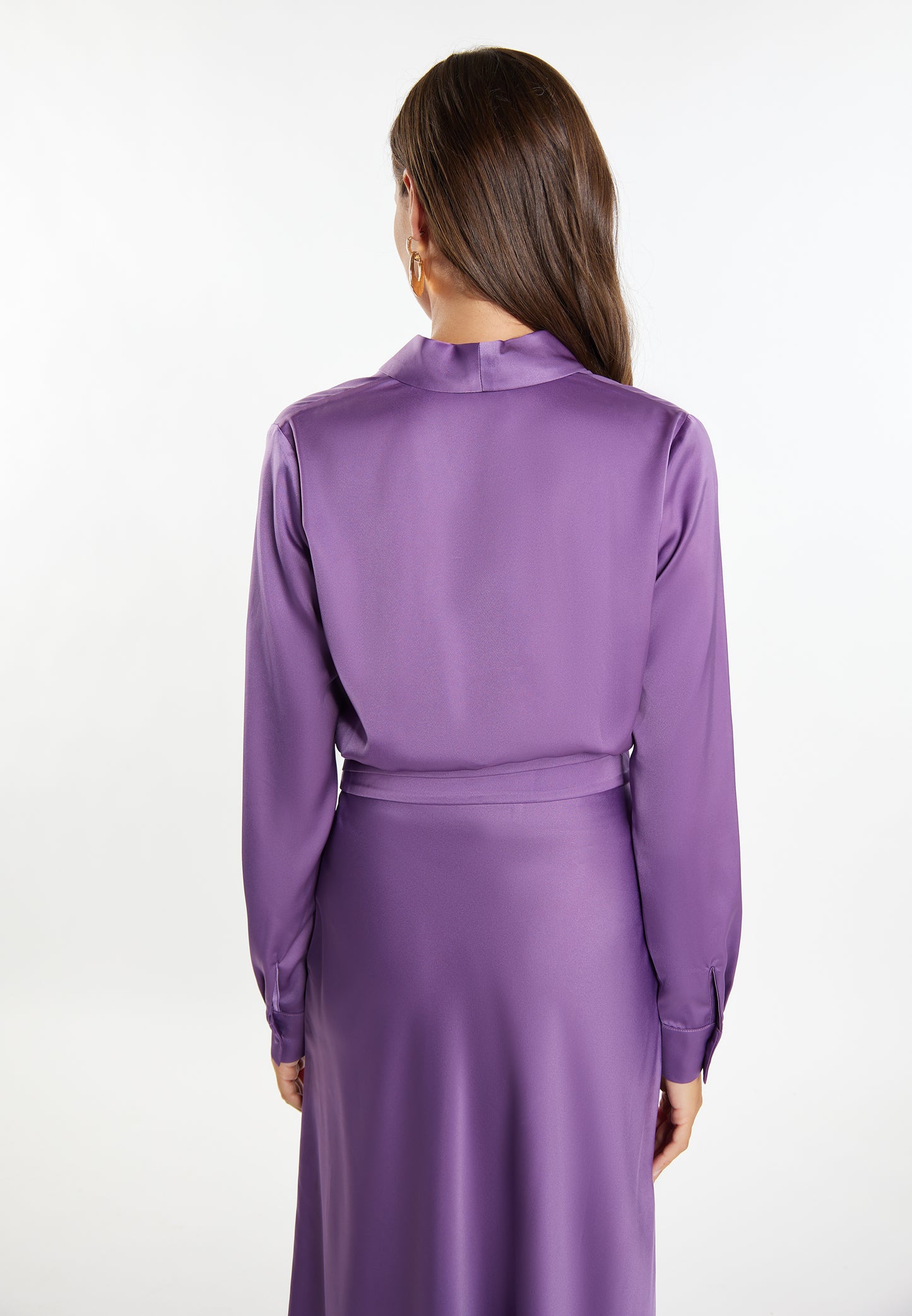 faina women's satin wrap blouse
