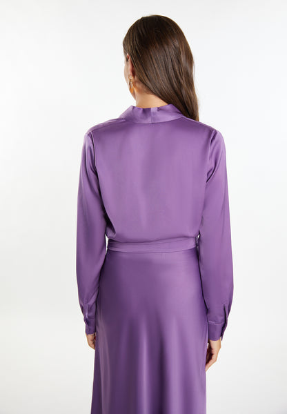 faina women's satin wrap blouse