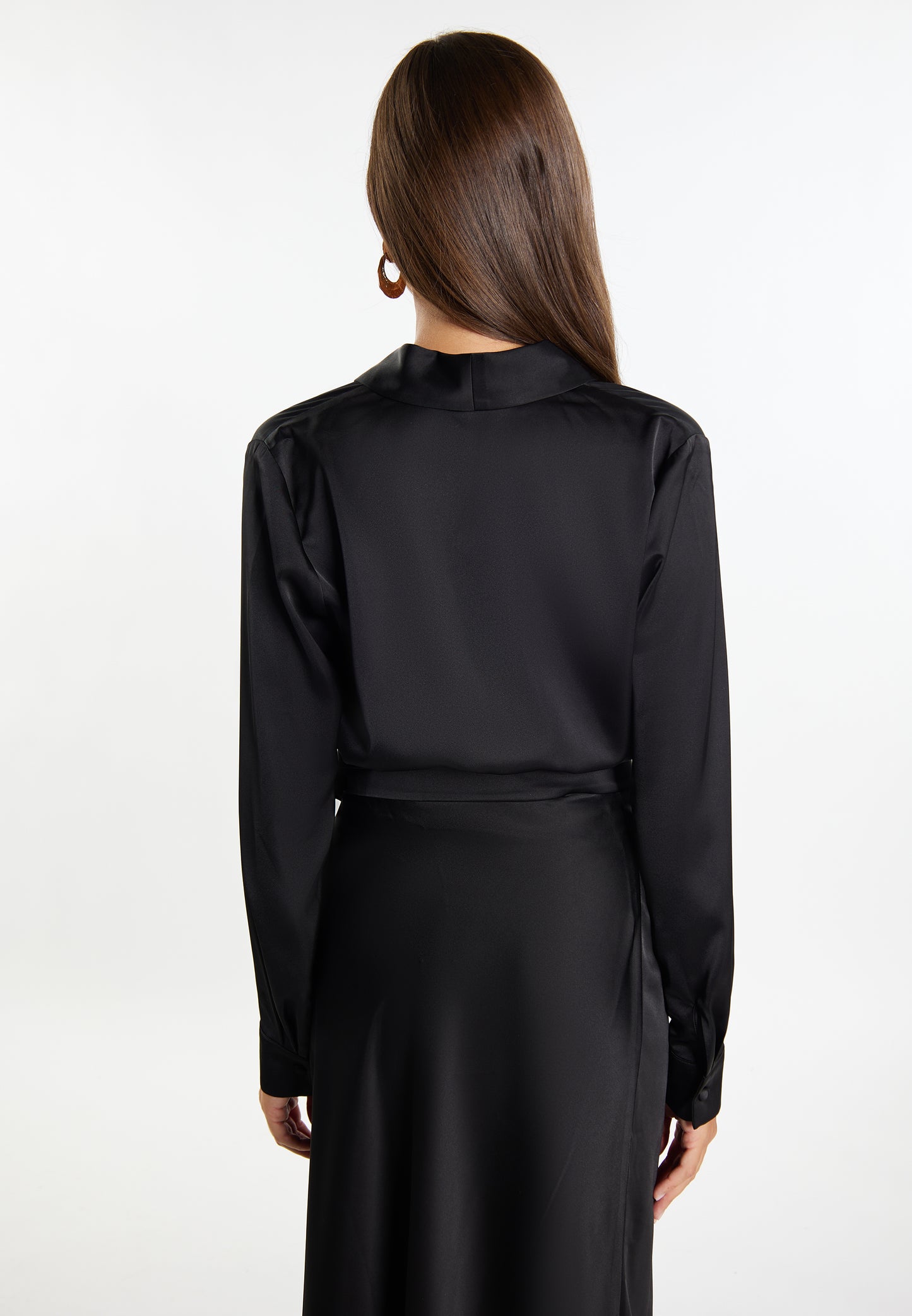 faina women's satin wrap blouse